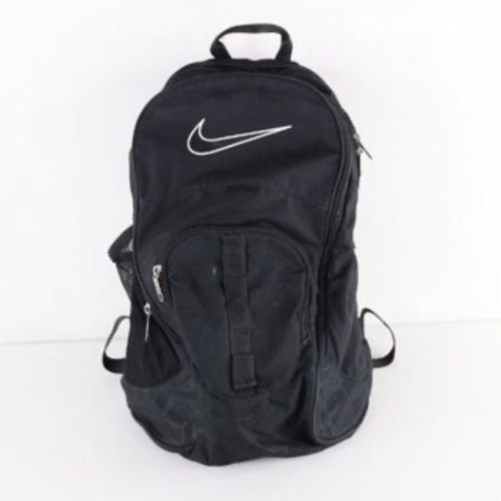 Nike Black Swoosh Mens School Gym Travel Bag Multi Pocket Brasilla Backpack